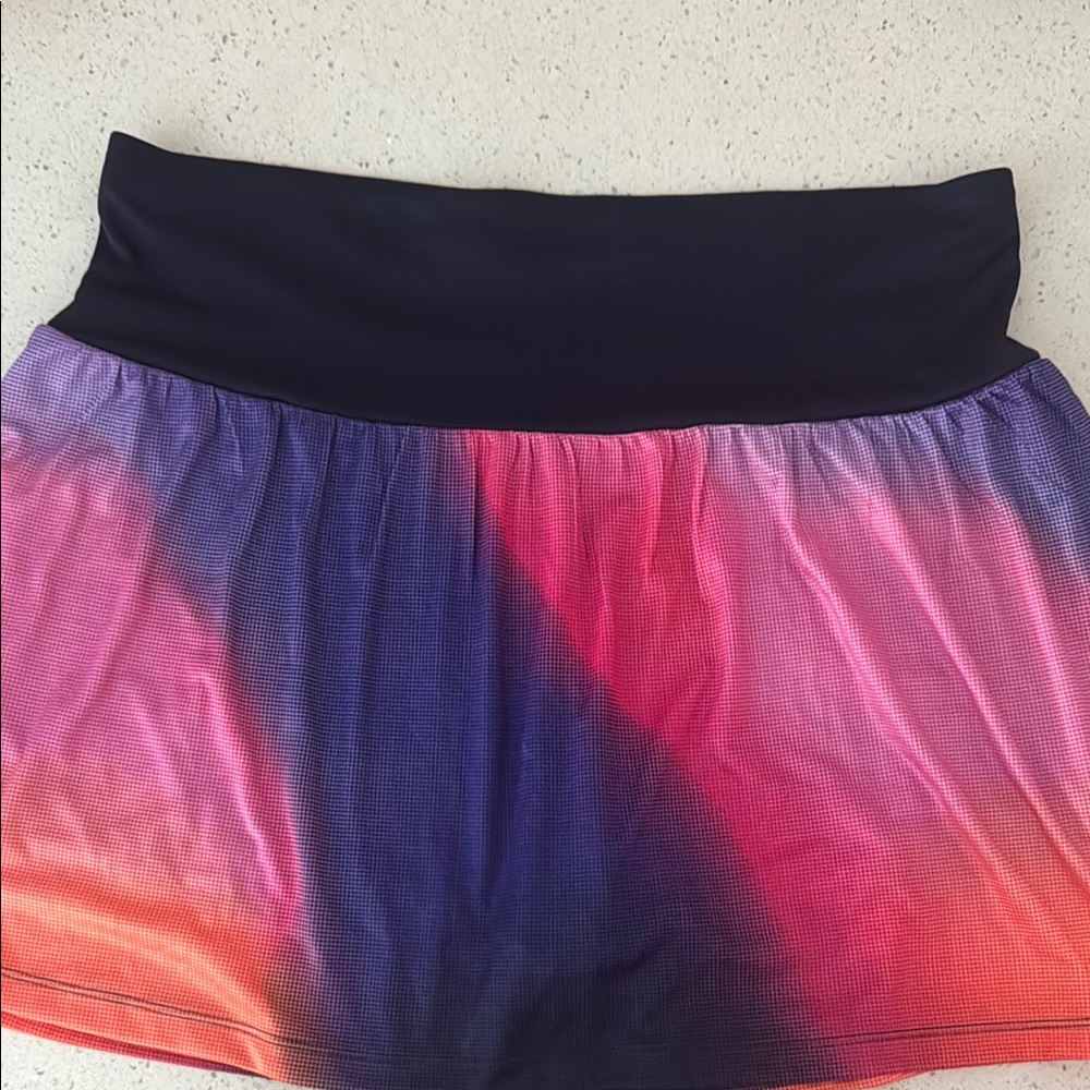 Gradient Skirt with Black Waistband